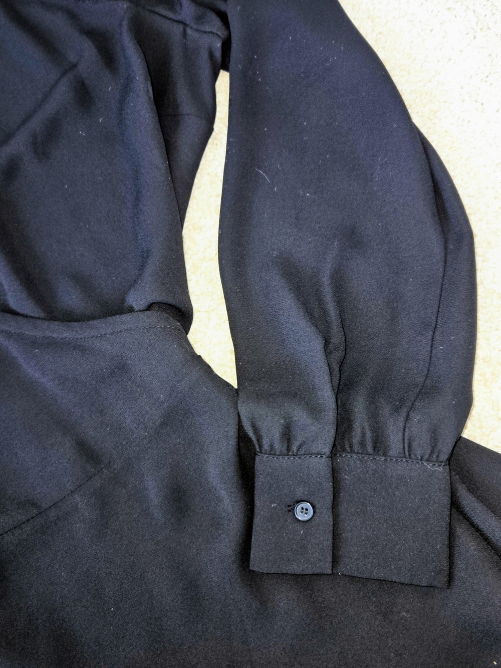 Leith- Black Women's Flowy Wrap Top, Open Shoulder Size S - Picture 3 of 7